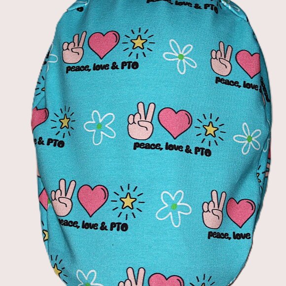 New Euro Scrub Cap Peace Love PTO - Picture 4 of 6